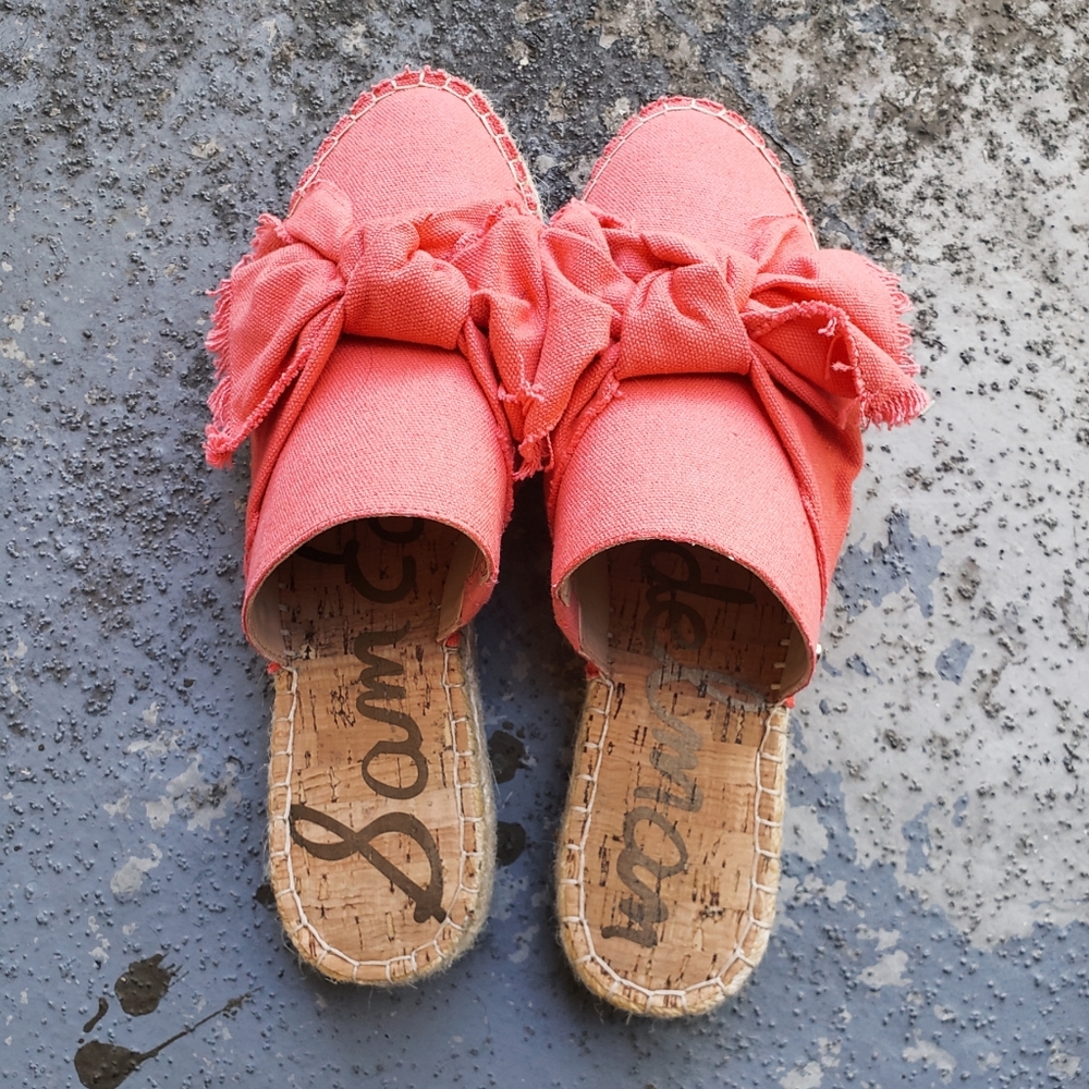 Sam Edelman Lynda Pink Bow Spandrille Mules - Picture 3 of 5